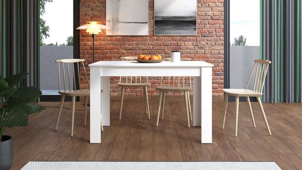 Home affaire Esstisch Hamar Esszimmertisch 120x80, Weiß oder Eiche Holz Küchentisch, Verlängerbar durch Einlegeplatte, max. Breite 160 cm