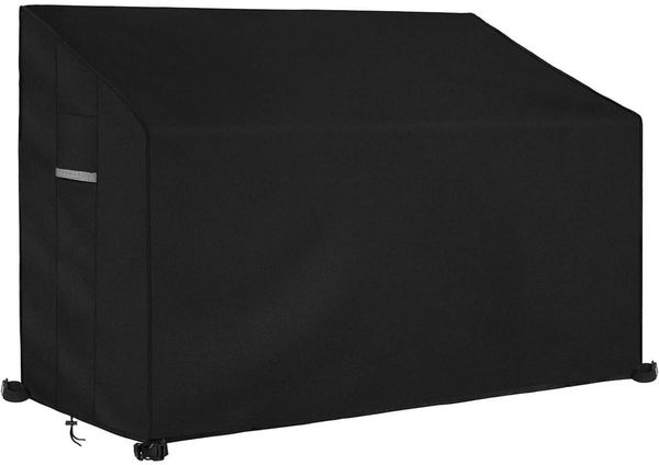 Gartenbank Abdeckung 2-Sitzer 600D Oxford Gewebe Wasserdicht Schwarz