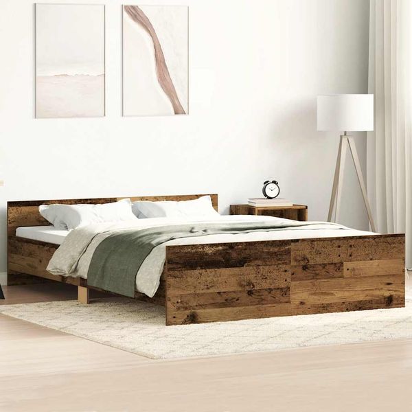 vidaXL Bettgestell ohne Matratze Altholz-Optik 140x200cm Holzwerkstoff 3328740