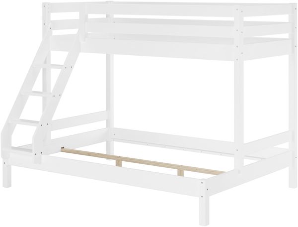 Doppel-Etagenbett 140x200 und 90x200 Erwachsenen-Stockbett Kiefer Massivholz weiß V-60.18W-09-14ohne Zubehör Bild 3