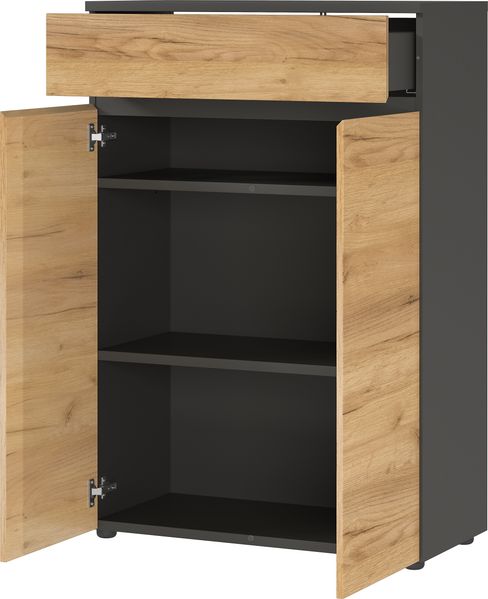 Germania Aktenschrank 4265-549 GW-Lissabon, in Graphit/Eiche, griffloses Design, 80 x 120 x 40 cm (BxHxT) Bild 2
