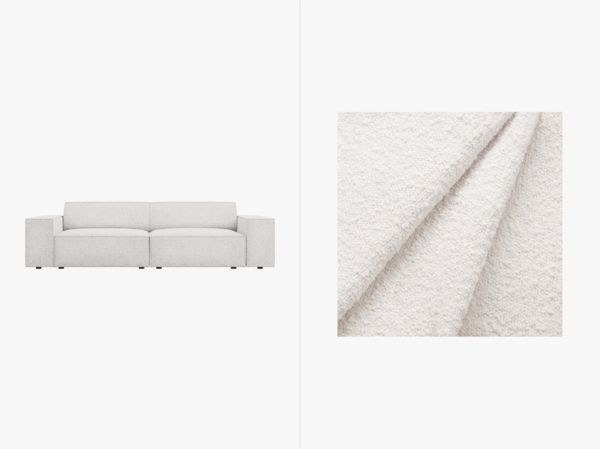 Micadoni 3-Sitzer Sofa Jodie Boucle Baloo Weiß