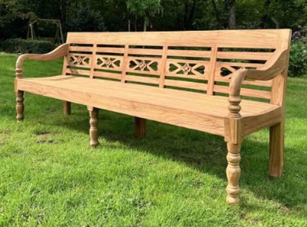 Couchcenter Gartenbank 6 Sitzer Gartenbank Kasar 240 cm Sitzbank Bank Gartenmöbel Garten Teak, Teak Holz
