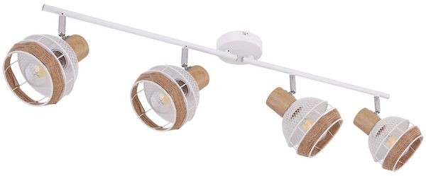 LED Deckenleuchte, Metall, Glas, Klar, Schwenkbar, 4-flammig, L 80 cm