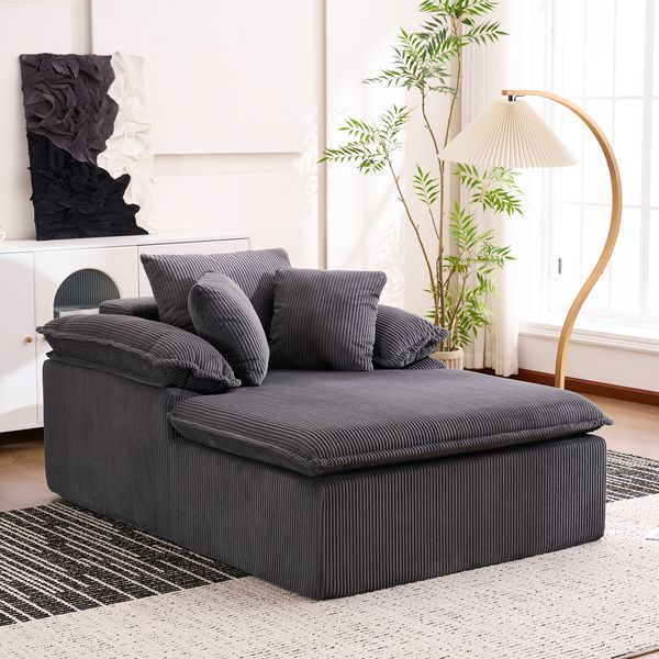 2-Sitzer Sofa B 177 x T 122 x H 92 cm aus Cord, rahmenlos