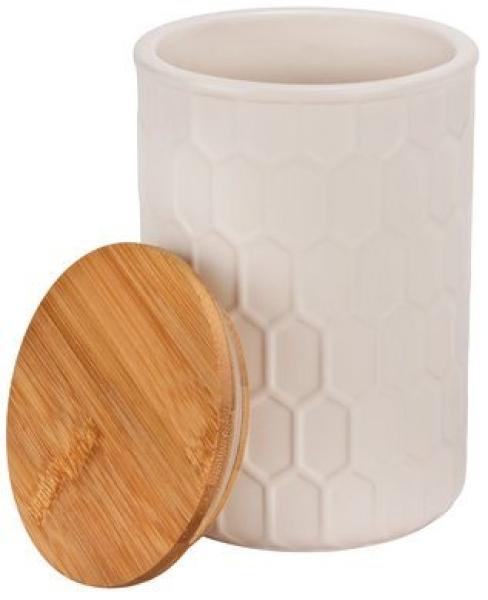 WENKO Vorratsdose Maya, Keramik, (1-tlg), FSC, Vorratsdose aus Keramik mit Bambus-Deckel