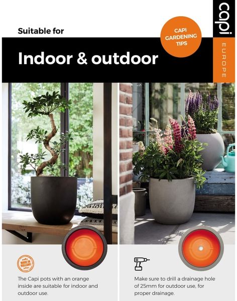 Capi Blumentopf Nature Rib Kugel 62x48 cm Anthrazit KOFZ271 424222 Bild 4