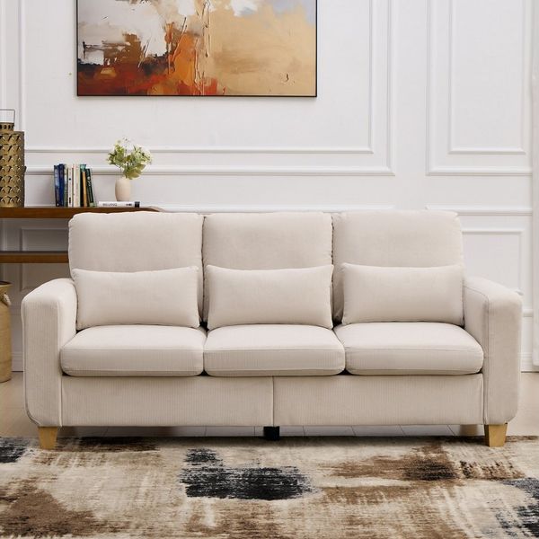 CANMOV Schlafsofa Canmov 2&3 Sitzer Sofa, Sofas Wohnzimmer mit Seitentasche & Kissen, kleines sofa, schlafsofa dauerschläfer, 176cm Breite, couch