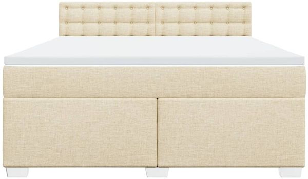 vidaXL Boxspringbett mit Matratze Creme 180x200 cm Stoff 3288286 Bild 6