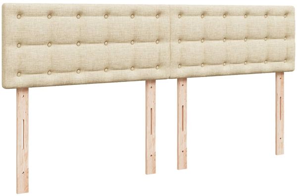 vidaXL Boxspringbett mit Matratze Creme 180x200 cm Stoff 3288286 Bild 7