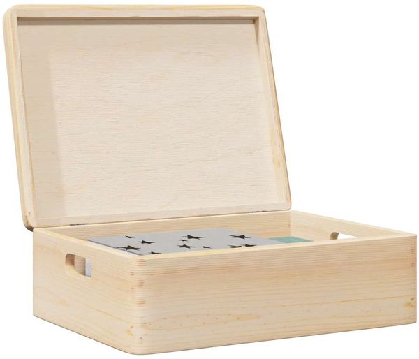 vidaXL Holzkiste mit Deckel und Griffen 40x30x13 cm Massivholz Kiefer 4017391