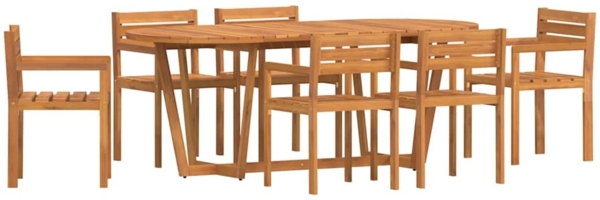 vidaXL 7-teiliges Garten-Ess-Set aus Massivholz Akazie 3334772