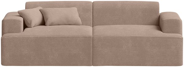 skølm 'Freki' Cloud Sofa 2 Sitzer, Vollschaumcouch mit Federkern und Vakuum-Kompression, kein Aufbau erforderlich, mit 2 Kissen, Cord taupe Bild 9