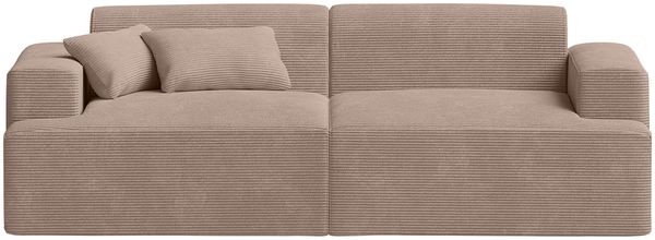 skølm 'Freki' Cloud Sofa 2 Sitzer, Vollschaumcouch mit Federkern und Vakuum-Kompression, kein Aufbau erforderlich, mit 2 Kissen, Cord taupe Bild 2