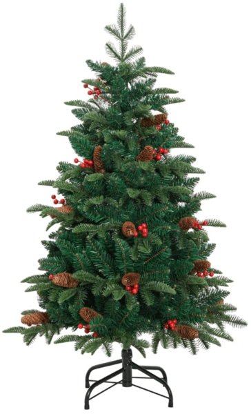 vidaXL Künstlicher Weihnachtsbaum Klappbar mit Zapfen & Beeren 150 cm 358375
