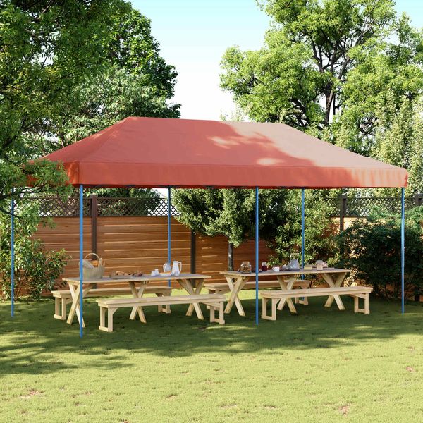 Party-Zelt, Gartenzelt Terrakotta 292 x 580 x 315 cm Oxford-Stoff