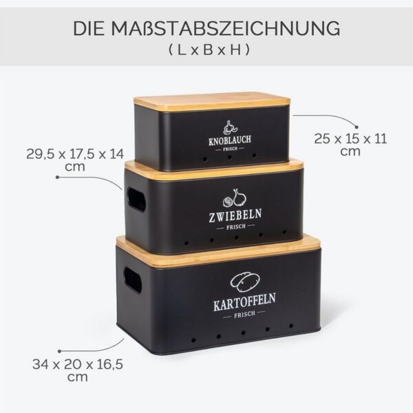 KingLux Aufbewahrungsbox 3Stk. Kartoffel Aufbewahrungsbox, Hält Gemüse Länger Frisch (3 St)