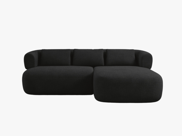 Micadoni 5-Sitzer Ecksofa Jenny Kleine Version Rechts Boucle Now or Never Schwarz