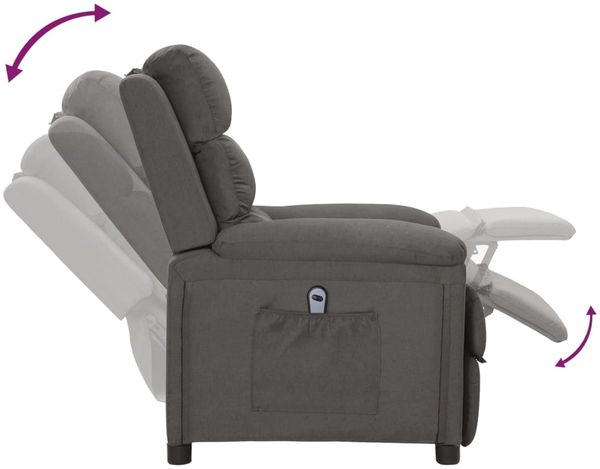 vidaXL Relaxsessel Elektrisch Dunkelgrau Stoff [3098964] Bild 6