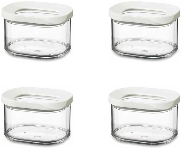 Mepal | 4-tlg Vorratsdosen Set Modula | 175 ml | weiß | ideal für trockene Lebensmittel | Frischhaltedose | praktische Aufbewahrungslösung