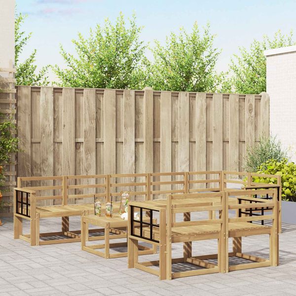 vidaXL Outdoor-Sofagarnitur 9 pcs Weiß Massivholz Akazie 3387848