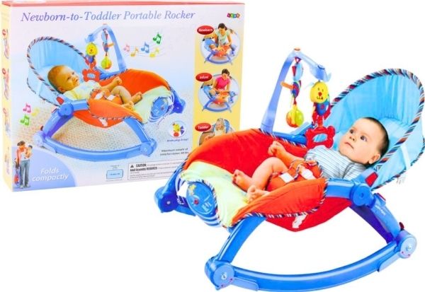 LeanToys Schaukel-/Wipp-Sitz fürs Baby + Träger mit Tiermotiven