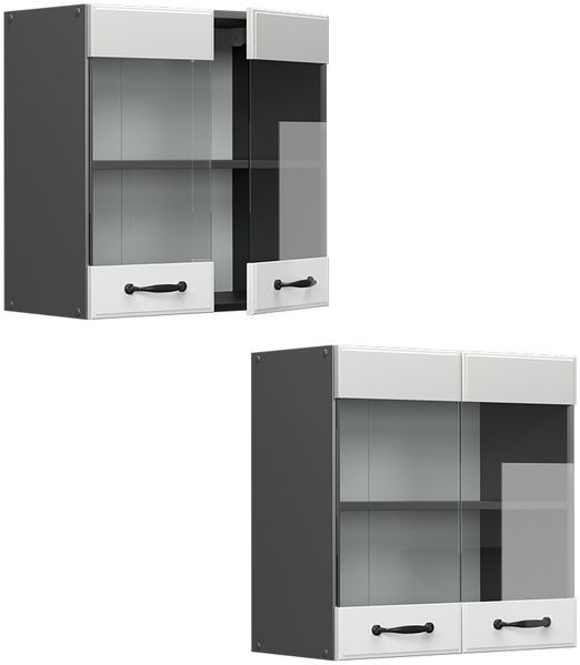 Küchenglasschrank R-Line Weiß Landhaus 60 cm Vicco Bild 5