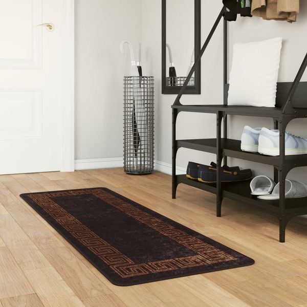 vidaXL Teppichläufer MARSA Schwarz 50x150 cm Polyester und PVC 42023279