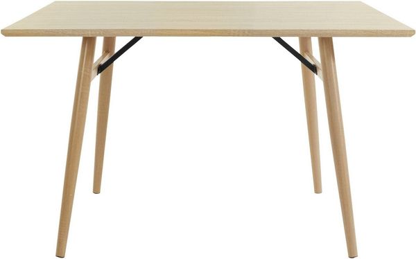 loft24 Esstisch Henrik, im Skandinavischen Look mit Wildeiche Holzoptik, Metallgestell