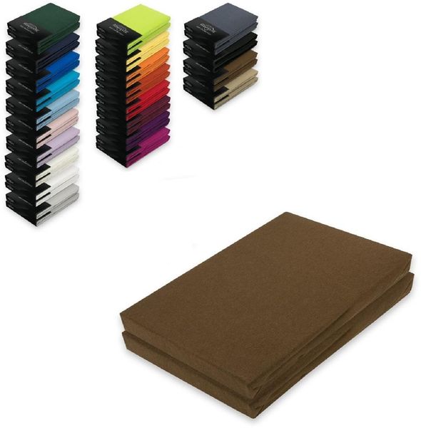 Doppelpack Jersey Spannbettlaken 90 - 100 x 200 cm Schokobraun