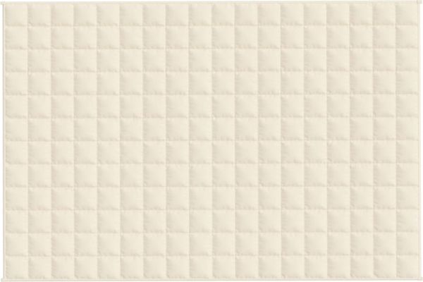 vidaXL Gewichtsdecke Stoff, 1 x Gewichtsdecke, Helle Cremefarbe, 120x180 cm, 100 % gebürstete Polyester-Mikrofaser, 5 kg Bild 3