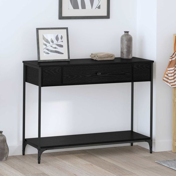 vidaXL Konsolentisch Sonstiges Schwarz Eichen-Optik 100 x 34.5 x 75 cm 883512