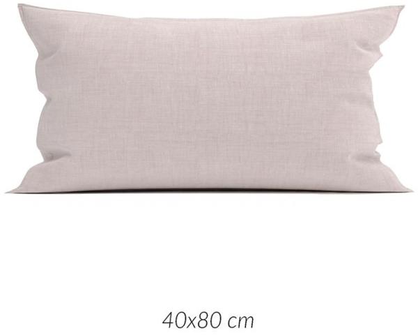 2 Stück Zo! Home Cotton Kissenbezüge 40x80 Lino Shell Nude rosa meliert uni