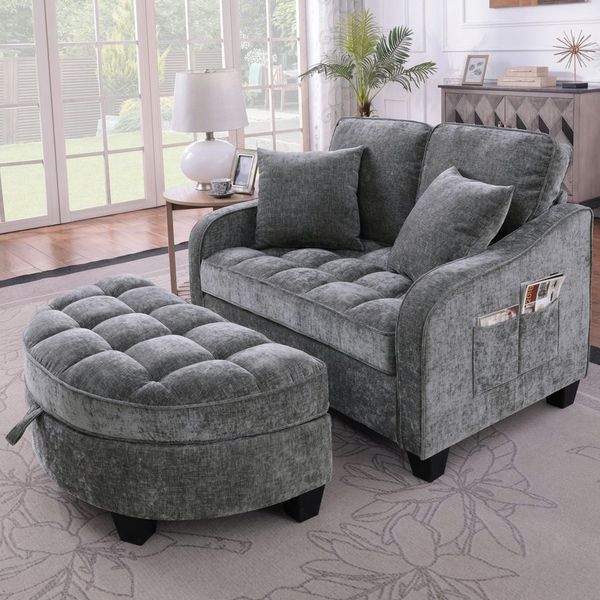 REDOM Schlafsofa 132 x 129 x 93 cm, Cleveres 2‑in‑1 Design: Sitzhocker & Aufbewahrung, Set 1 Teile, Platzsparend, praktisch & mit bequemer Sitzfunktion