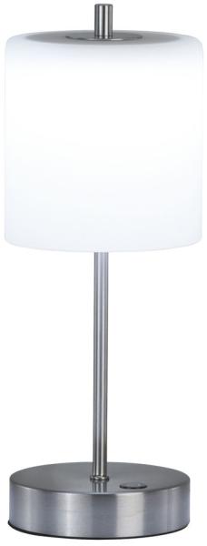 FHL easy 850348 LED Akku Tischleuchte Riva nickelfarben Glas opal matt CCT