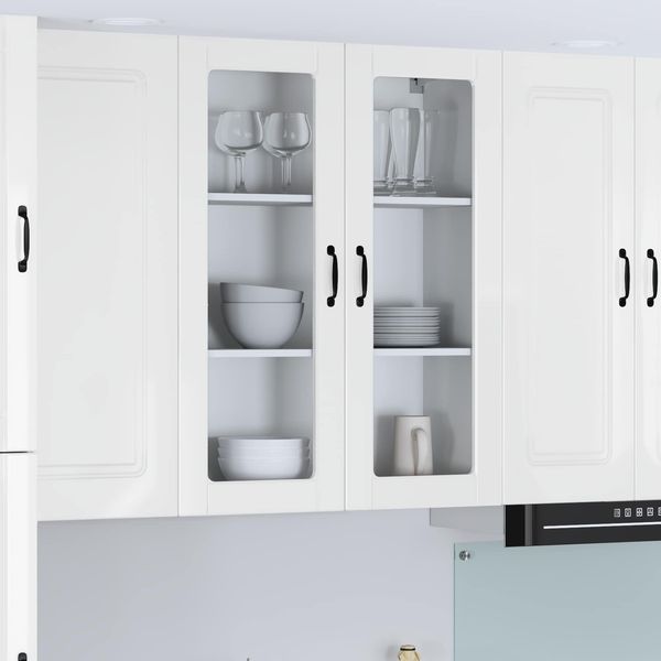 vidaXL Wandglas-Schrank LUCCA Hochglanz Weiß 80 x 31 x 100 cm 885159