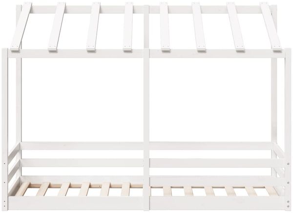 vidaXL Kinderbett mit Dach Weiß 75x190 cm Massivholz Kiefer 847010 Bild 4