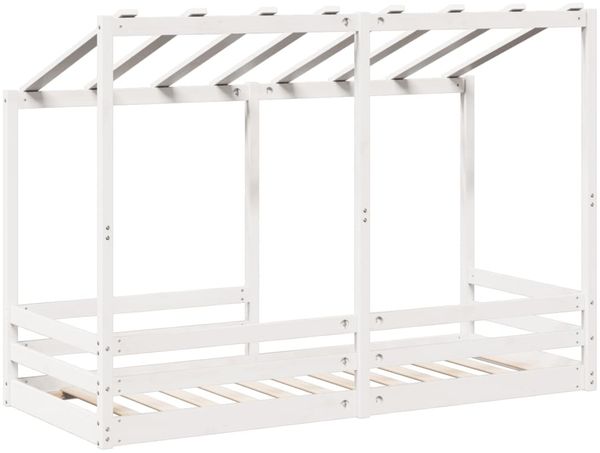 vidaXL Kinderbett mit Dach Weiß 75x190 cm Massivholz Kiefer 847010 Bild 6