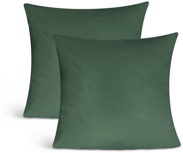 leevitex® Kissenbezüge Kissenbezug, 2er Set, feine Jersey-Qualität, 100% Baumwolle, robuster Reißverschluss