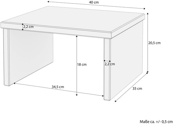 Metallfreier Nachttisch niedrig aus Fichte massiv 90.20-K6 Bild 4