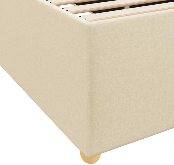 vidaXL Bettrahmen mit Matratze Creme 100 x 200 cm Stoff 3399340 Bild 8