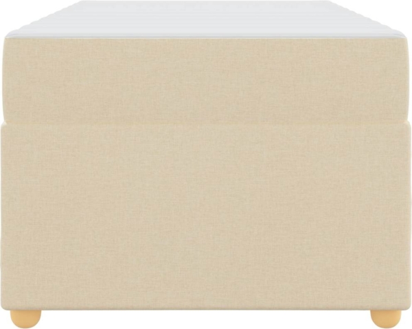 vidaXL Bettrahmen mit Matratze Creme 100 x 200 cm Stoff 3399340 Bild 5