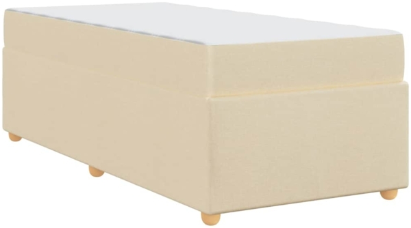 vidaXL Bettrahmen mit Matratze Creme 100 x 200 cm Stoff 3399340 Bild 7
