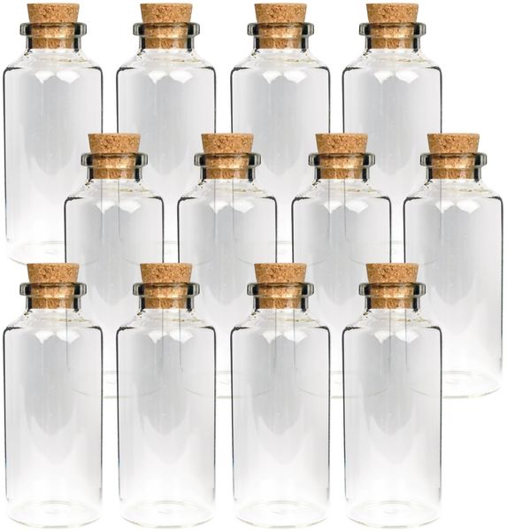 Mini Glasflaschen mit Korken 10ml ( 12er Pack ) - Kleine Glasfläschchen zum Befüllen - Reagenzglas Glas für Hochzeit - Mini Gläser Gastgeschenke