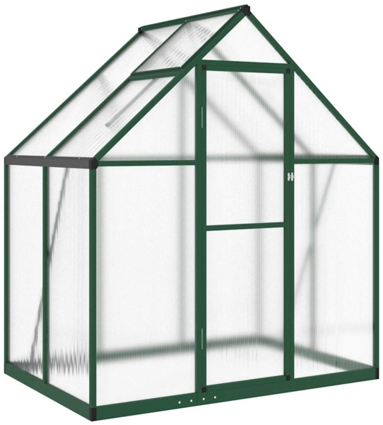 vidaXL Gewächshaus mit Fundamentrahmen Grün 169x114x195 cm Aluminimum 4005823