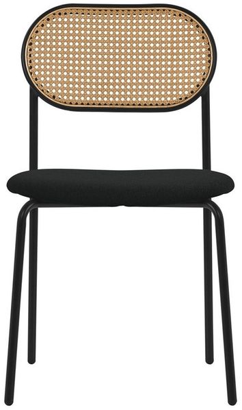 ML-DESIGN Stuhl Esszimmerstühle Rattanstuhl Polsterstühle Akzentstühle für Esszimmer (6 St), Schwarz Esstischstühle mit Rückenlehne aus Rattan 6er Set Küchenstuhl