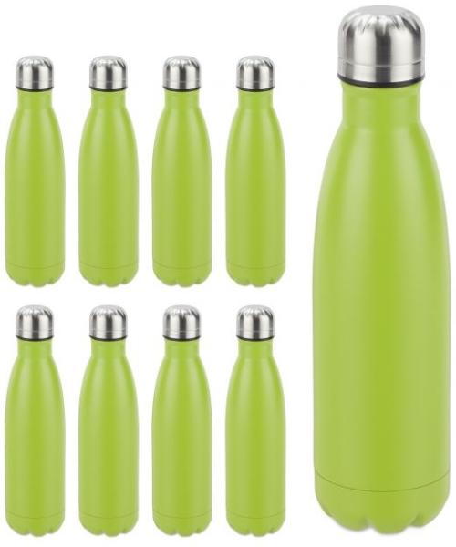 9 x Trinkflasche Edelstahl grün 10028152