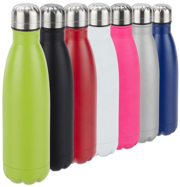 9 x Trinkflasche Edelstahl grün