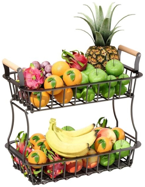 2-stöckiger Obstkorb Metall mit Griffen 10051775_46