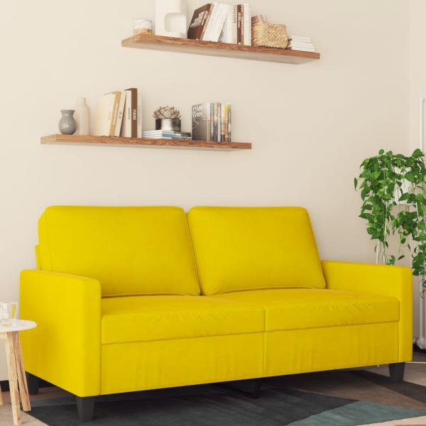 vidaXL 2-Sitzer-Sofa Gelb 140 cm Samt 359205